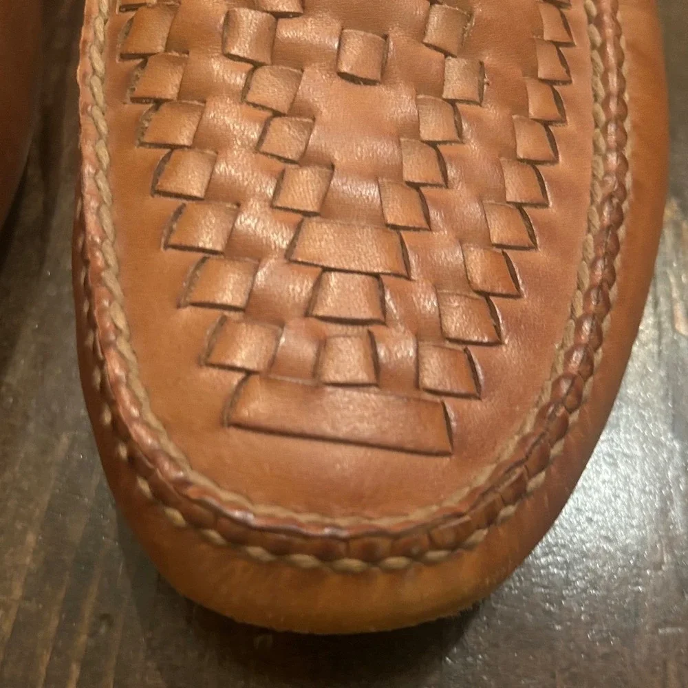 Polo Ralph Lauren Driving Loafers Mens 10D Woven Leather Preppy Nautical Casual
